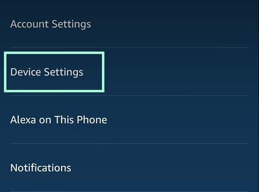 Select Device Settings Option