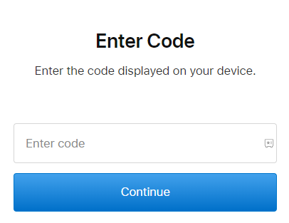 Enter the code to activate Apple Music on Samsung TV