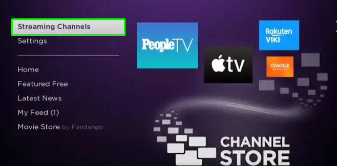 Choose the Streaming Channels option on your TCL Roku TV