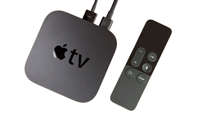 HDMI and power cable on Apple TV