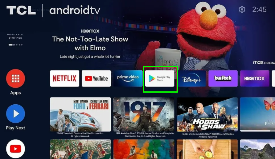 Choose Google Play Store on your TCL Android TV