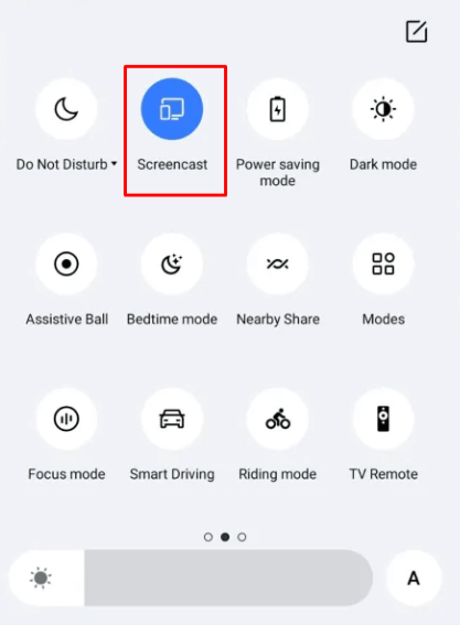 Tap the Screen Cast icon on your smartphone 