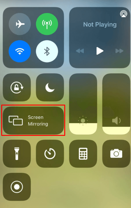 Select the Screen Mirroring option 