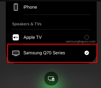 Select your Samsung TV name