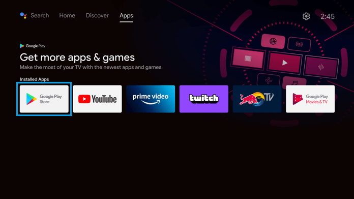 Go to Google Play Store and install Disney Plus app on Philips Android TV