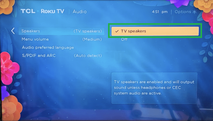 Enable TV Speakers on TCL TV