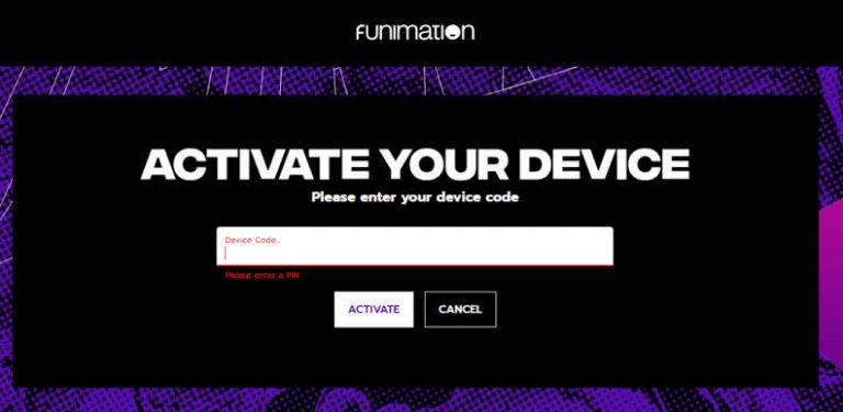 Enter the Activation code to get Funimation on samsung tv
