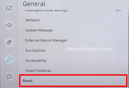 Factory reset Samsung TV to resolve Hulu not working issue on samsung TV