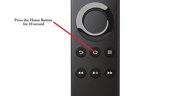 Hold the Home button on Firestick remote