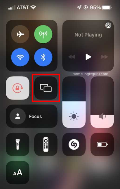 Select the Screen Mirroring option on your iOS