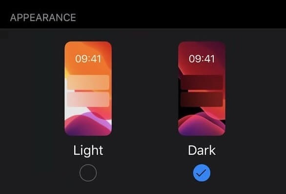 iOS Dark Mode