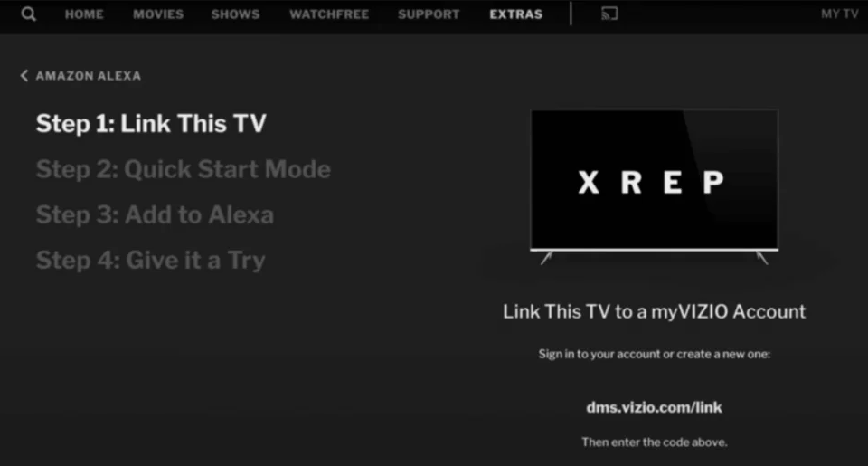 Activation Code to Connect Vizio TV to Alexa