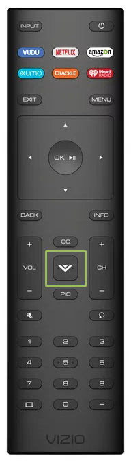 Press the V button on Vizio TV remote