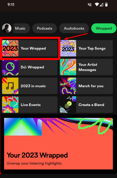 How to See Spotify Wrapped - Select your Wrapped