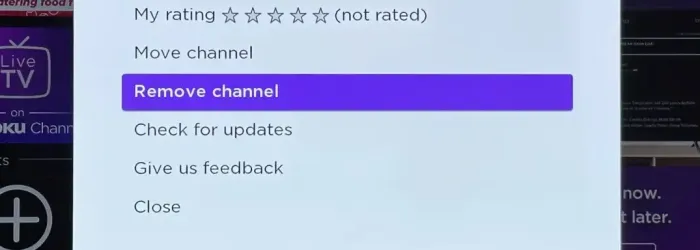 Click on the Remove Channel option