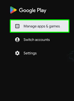 Select the Manage Apps & Games option to update the apps on TCL TV