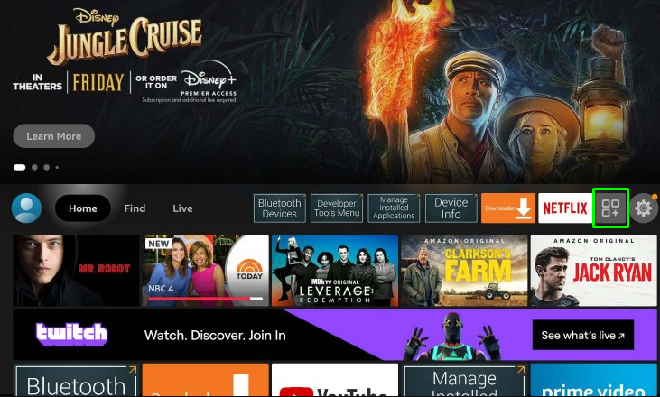 Hit the Apps tab on Fire TV