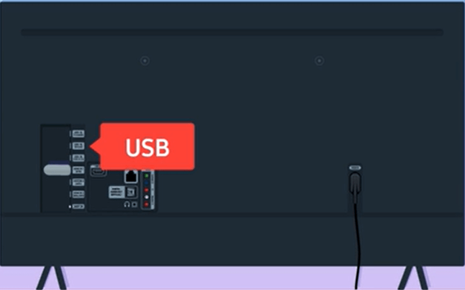 Insert the USB drive to update your Samsung TV