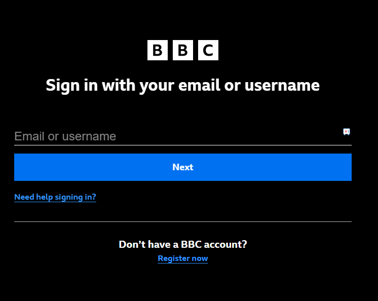 Sign in to BBC iPlayer