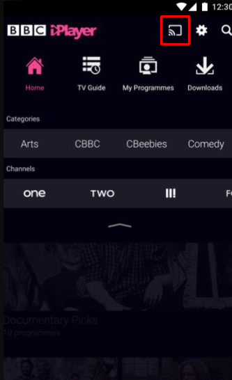 Tap on the Cast icon to Watch BBC iPlayer on Vizio TV