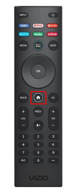 Press the Home button on Vizio TV remote to Watch Disney Plus on Vizio TV