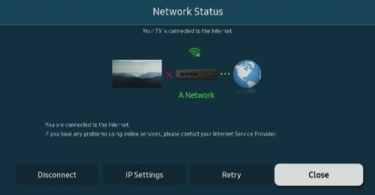Check the Network Status on Samsung TV