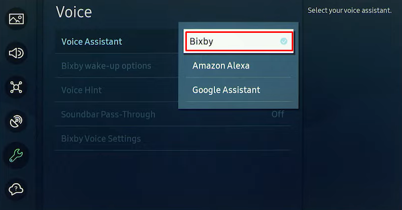 Select Bixby as your voice assistant