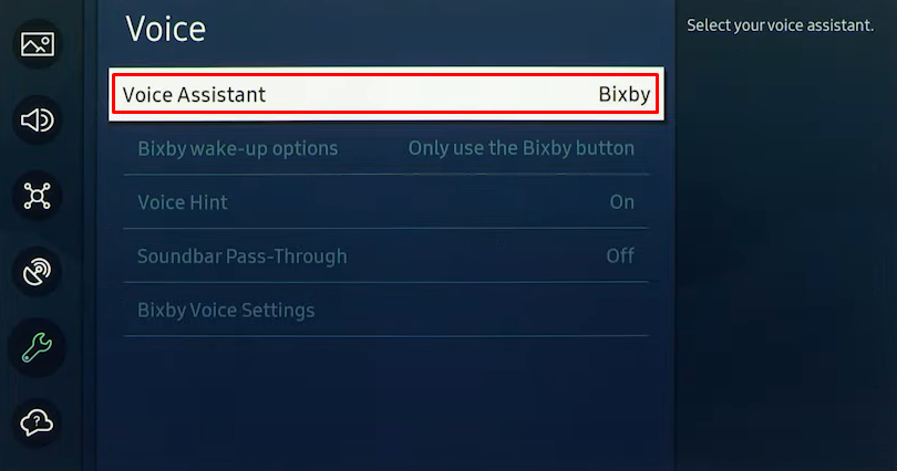 Tap on Voice assistant on your TV