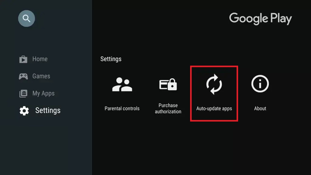 Select Auto-Update Apps to Update All Apps on Sharp TV