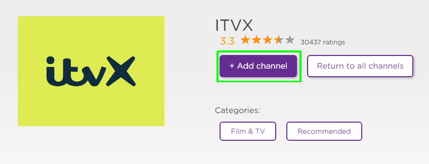 Hit Add Channel to install ITVX on TCL TV