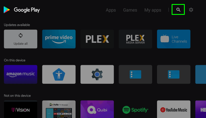 Tap on the Search icon to search for the ITVX app