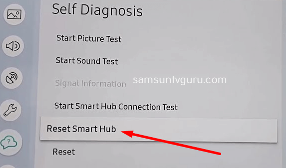 Reset Smart Hub to fix the Netflix not working issue on Samsung TV