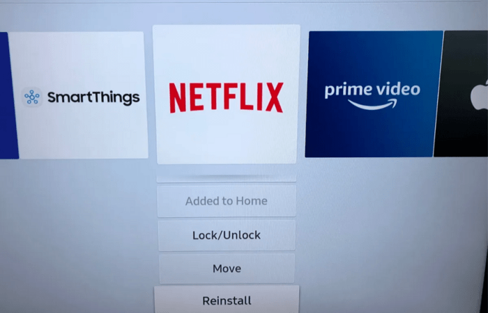Tap Reinstall option to fix Netflix not working on Samsung TV