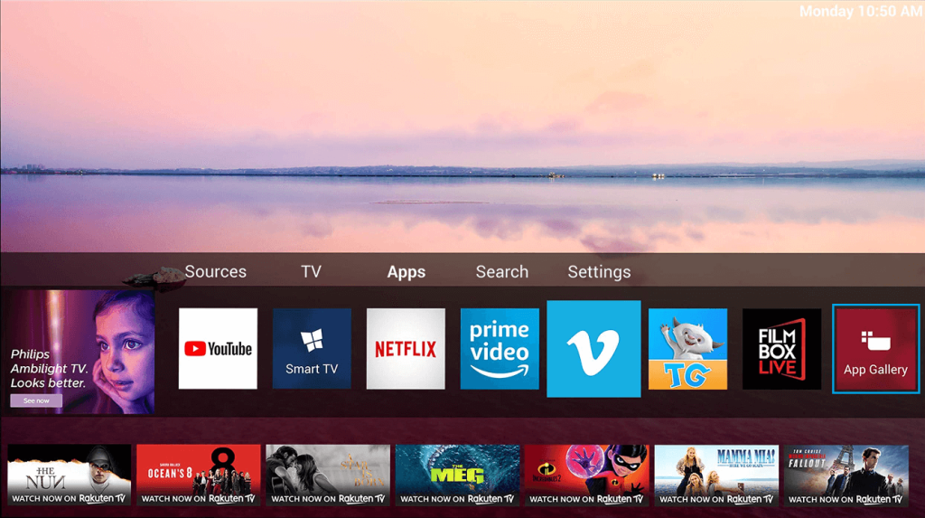 Open the App Gallery - Netflix on Philips TV