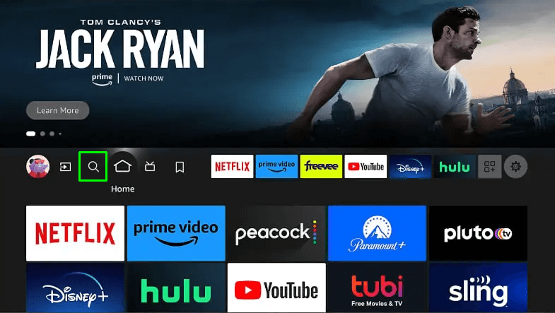 Hit the Search icon to install netflix on TCL TV