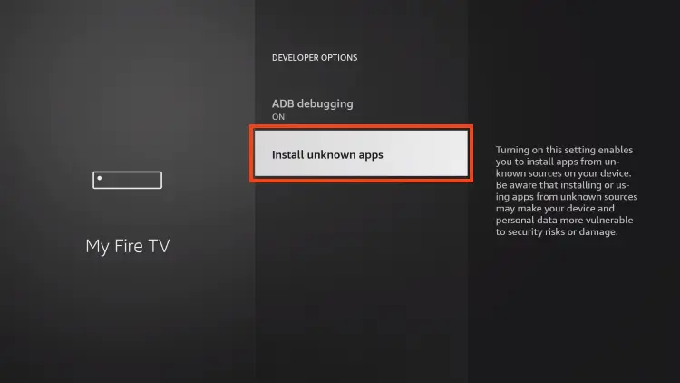 select install unknown apps to install OnStream APK 