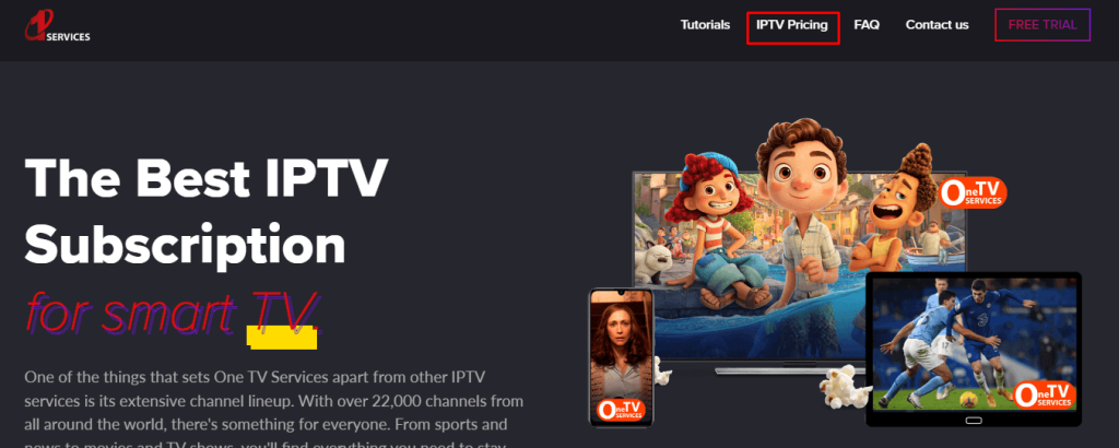 Tap IPTV Pricing to View the Plans