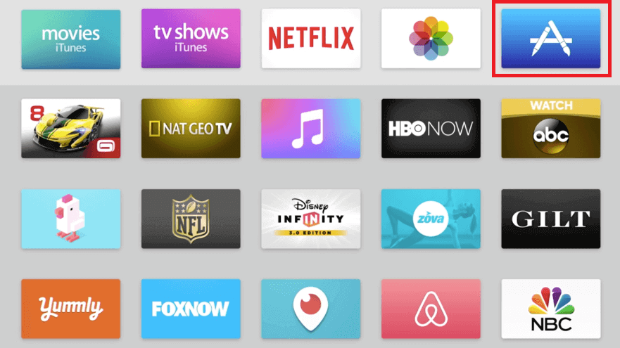 Click on App Store - Own Network on Apple TV
