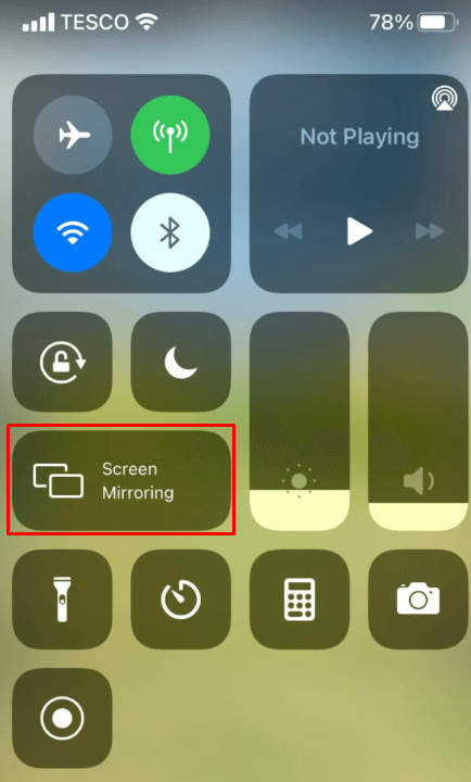 Hit the Screen Mirroring icon on your iOS 