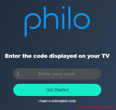 Enter the activation code to stream Philo on Samsung TV