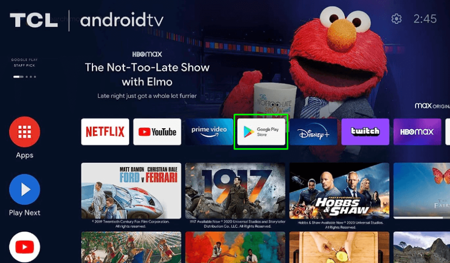 Hit the Google Play Store on Android TV
