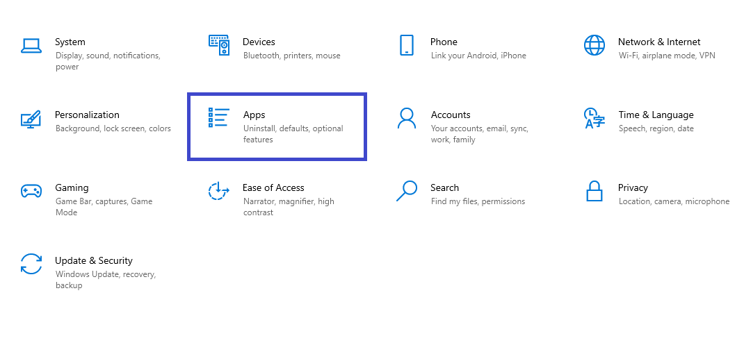 Select Apps to Move to Manage Apps