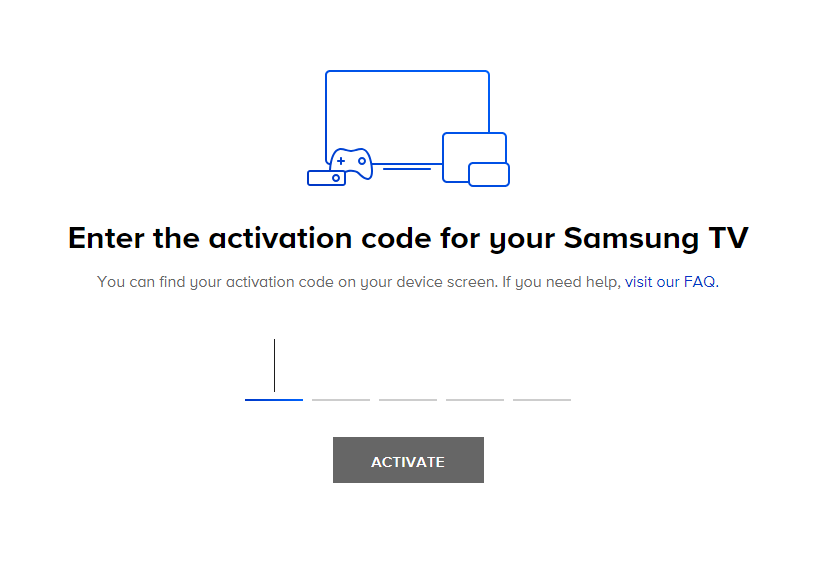 Click the Activate button to stream SHOWTIME on Samsung TV