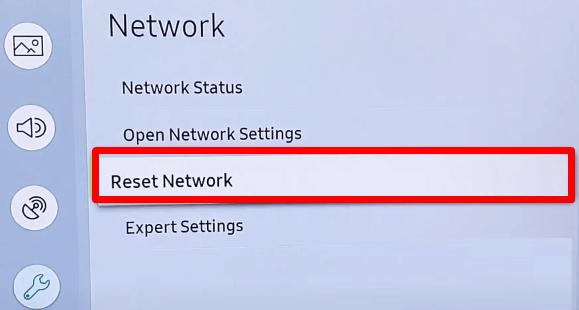 Reset your Network settings to fix Wi-Fi not connecting on Samsung TV