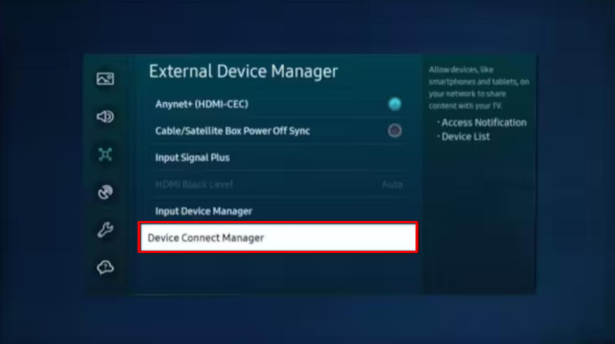 Select Device Connection Manager.