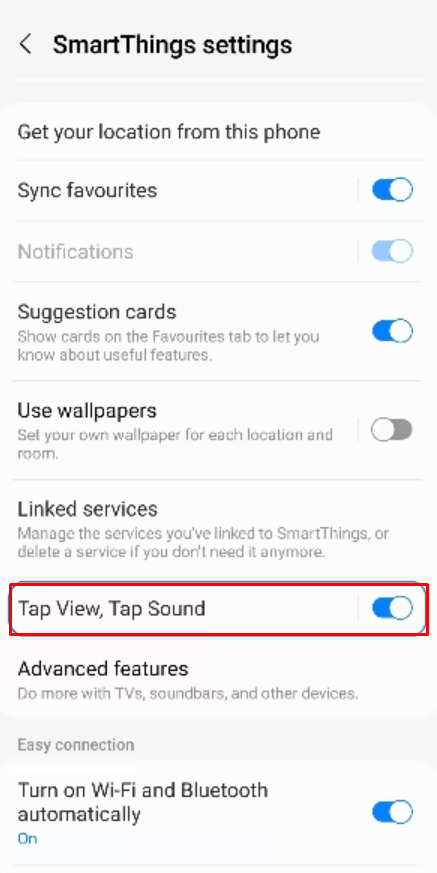 Enable Tap View.
