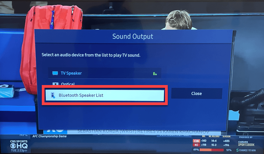 Select Bluetooth speaker list 