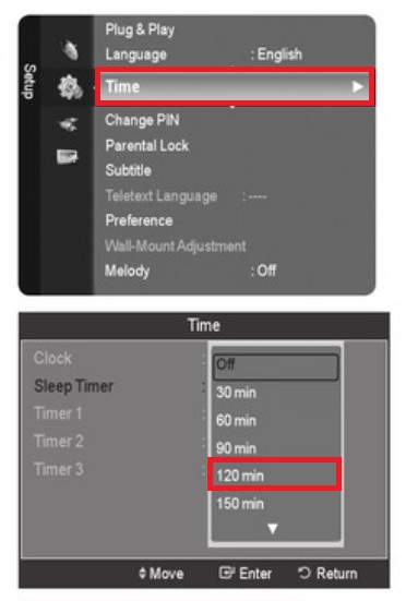 Select the Sleep Timer option to enable it on your Samsung Smart TV