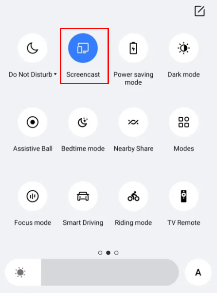 Select Screen Cast option from the Notification Panel 