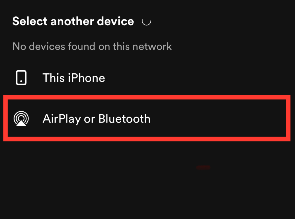 Select AirPlay or Bluetooth